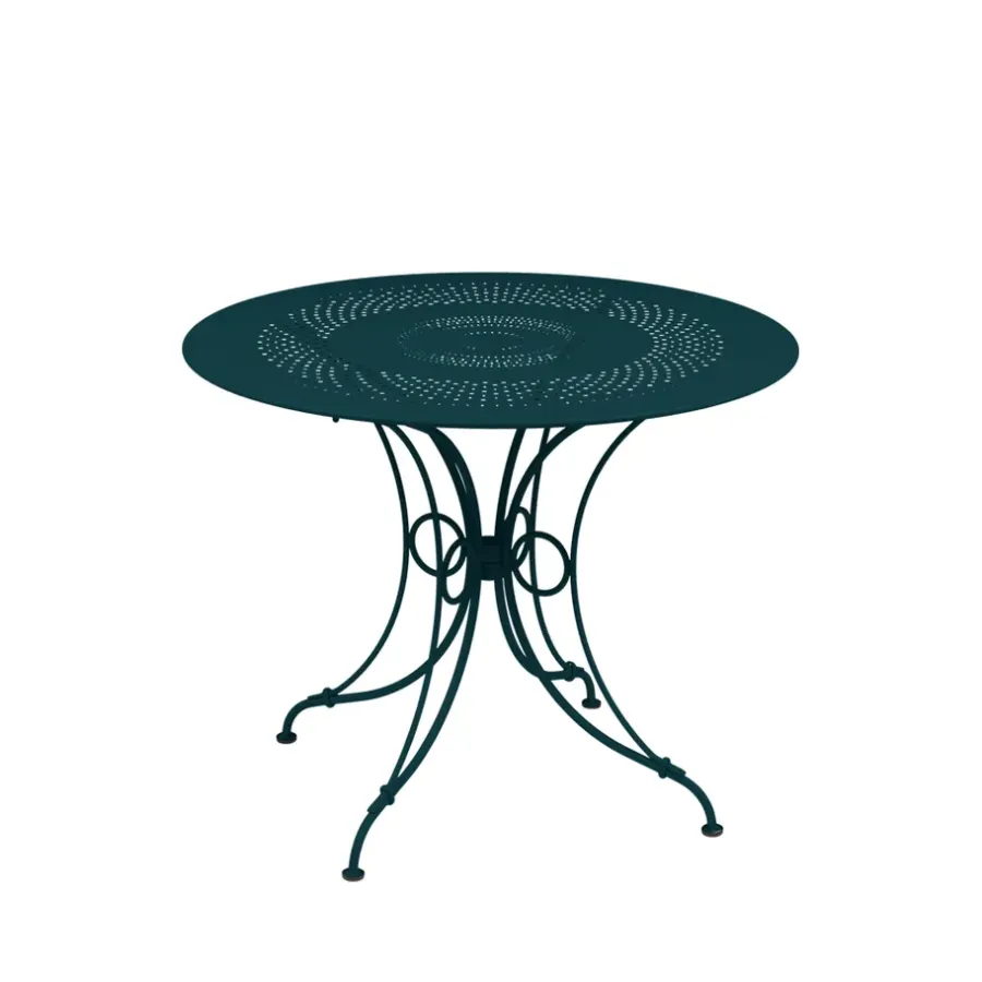Utebord·Trädgårdsbord|Trädgårdsbord-Fermob 1900 bord Ø96 cm, Acapulco blue