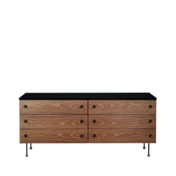 Byråer & Hurtsar|Byråer & Hurtsar-GUBI 62 Dresser byrå, american walnut, 6 lådor