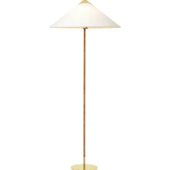 Golvlampor-GUBI 9602 golvlampa, Mässing-canvas