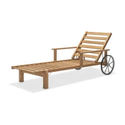 Sittmöbler·Solstolar & Solsängar|Solstolar & Solsängar-Fri Form 31 liggvagn, Teak, 78x171 cm