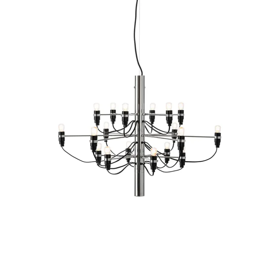 Taklampor & Pendlar-Flos 2097 Sarfatti ljuskrona, Krom 18 lampor