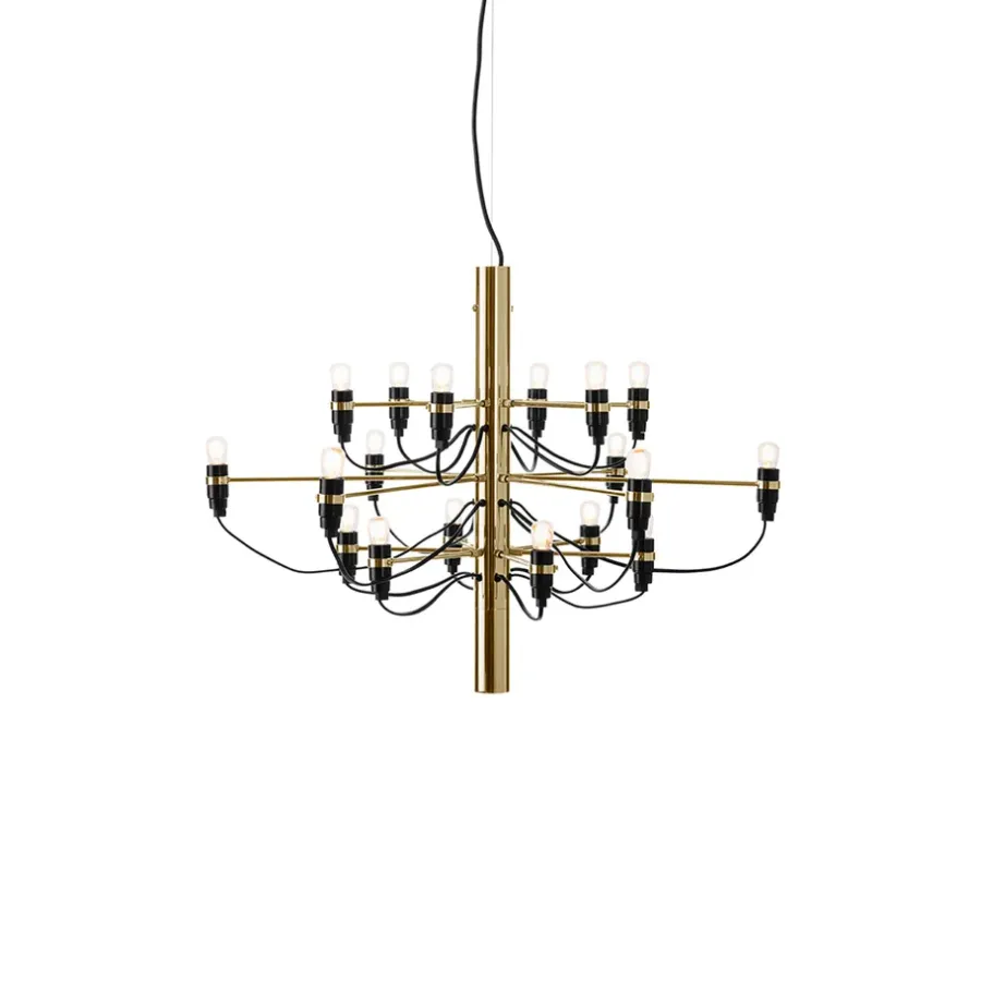 Taklampor & Pendlar-Flos 2097 Sarfatti ljuskrona, Mässing 18 lampor