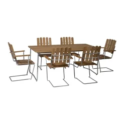 A2 fåtölj, Teak-varmförzinkat stativ^Grythyttan Stålmöbler Clearance