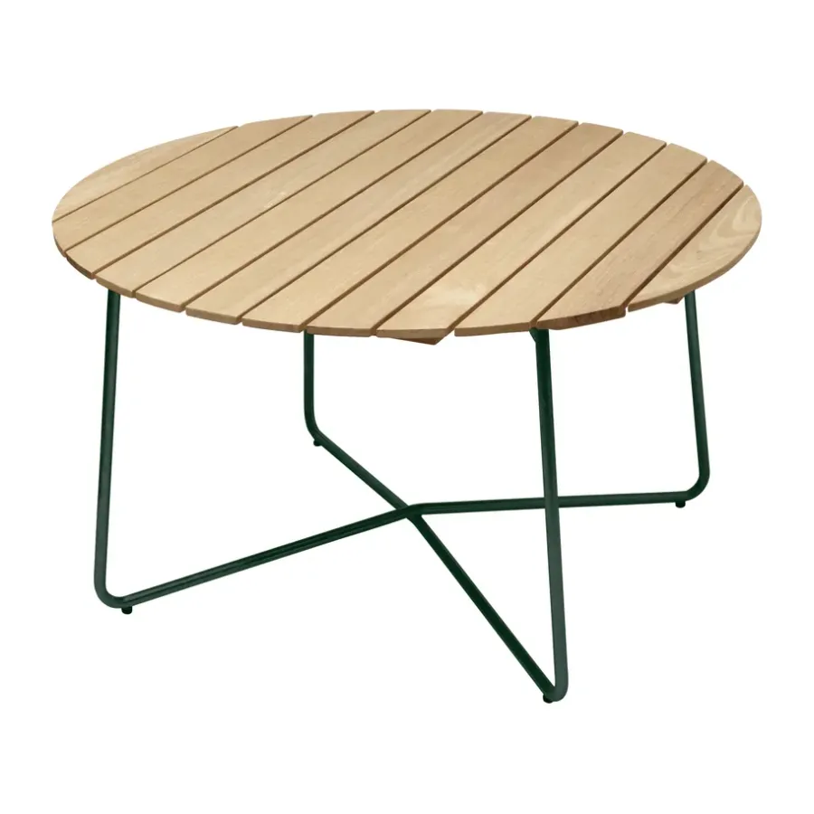 9A matbord, Oljad furu-grön, Ø120 cm^Grythyttan Stålmöbler Outlet