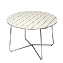 9A matbord, Vitlackad ek Ø100 cm^Grythyttan Stålmöbler