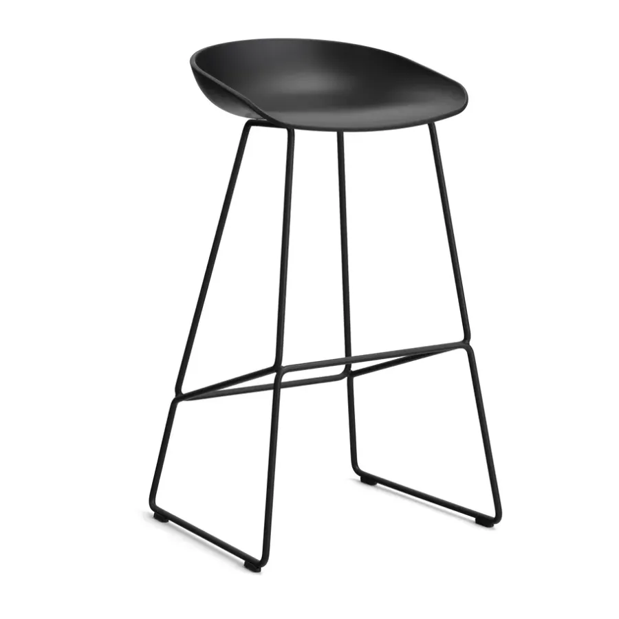 About a Stool 38 High barstol 2.0, Svart-svart stålstativ^HAY Online