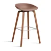 Barstolar-HAY About a Stool 32 High barstol valnötsstativ 2.0, Soft brick-rostfritt stålstöd