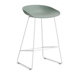 Barstolar-HAY About a Stool 38 Low barstol 2.0, Fall green-vitt stålstativ