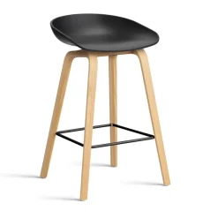 About a Stool 32 Low barstol lackerat ekstativ 2.0, Svart-svart stålstöd^HAY Sale