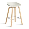 Barstolar-HAY About a Stool 32 Low barstol lackerat ekstativ 2.0, Melange cream-rostfritt stålstöd