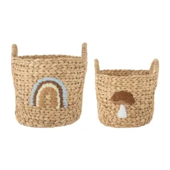 Agnes förvaringskorg med handtag 2 delar, Regnbåge-svamp^Bloomingville Online