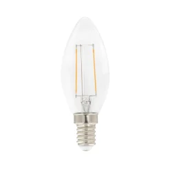 Filament LED- kronljus C35 ljuskälla, klar, dimbar e14, 3w^Airam Discount