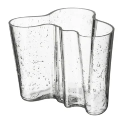 Alvar Aalto vas jubileumsutgåva 120 mm, Bubbelglas klar^Iittala Hot