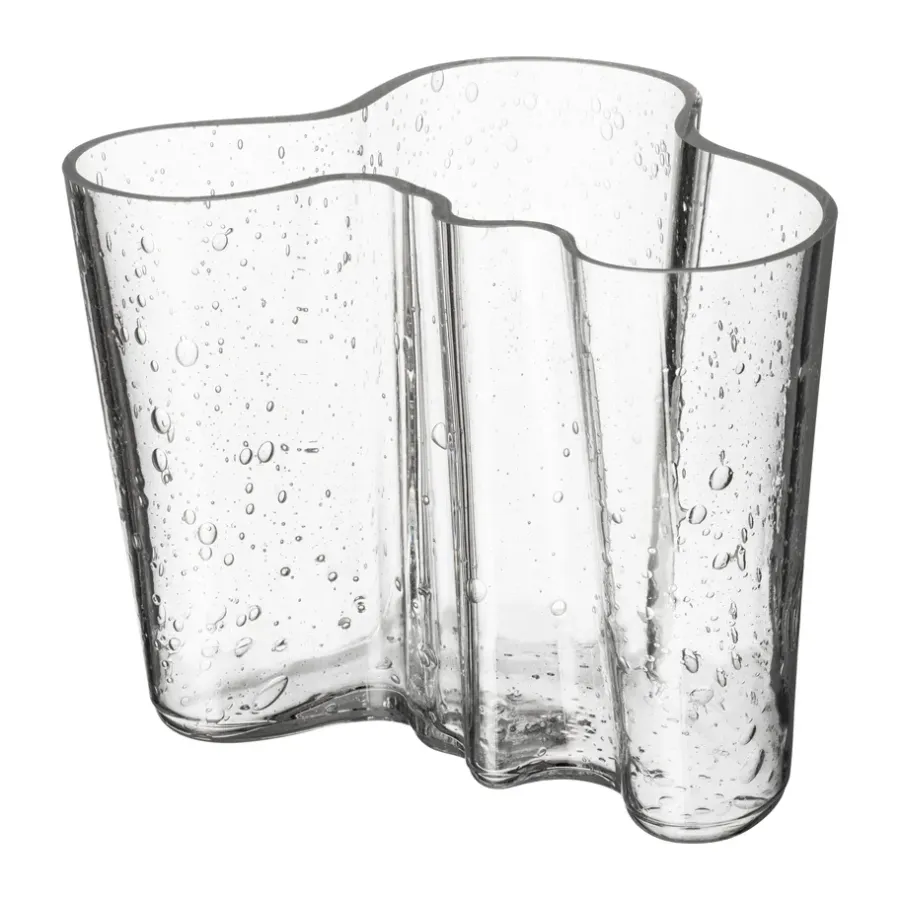 Alvar Aalto vas jubileumsutgåva 120 mm, Bubbelglas klar^Iittala Hot