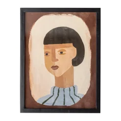 Amanda illustration med ram 32x42 cm, Brun^Bloomingville Online