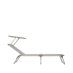 Amigo Top solsäng, Textaline taupe-aluminium-sunroof^Fiam Hot