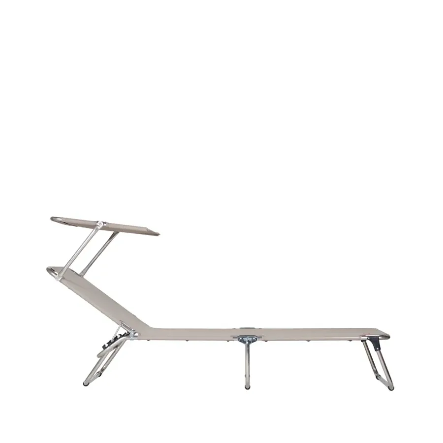 Amigo Top solsäng, Textaline taupe-aluminium-sunroof^Fiam Hot