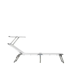 Amigo Top solsäng, Textaline white-aluminium-sunroof^Fiam Online