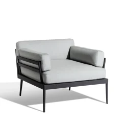 Anholt loungefåtölj, Sunbrella Natté Grey Storm-mörkgrå aluminium ram^Skargaarden Discount