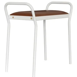 Pallar-Maze Anyone pall, Vit med vintage cognac läder