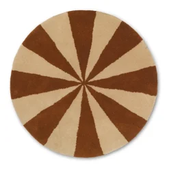 Runda Mattor-Ferm Living Arch handtuftad matta Ø70 cm, Dark brick-Off white