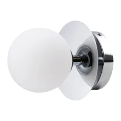 Läslampor|Vägglampor-Globen Lighting Art Deco IP44 vägglampa/plafond, Krom-vit