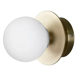 Art Deco IP44 vägglampa/plafond, Borstad mässing^Globen Lighting Outlet