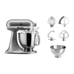 Köksassistenter & Köksmaskiner-KitchenAid Artisan 5KSM175 köksmaskin med extra tillbehör 4,8 L, Contour silver