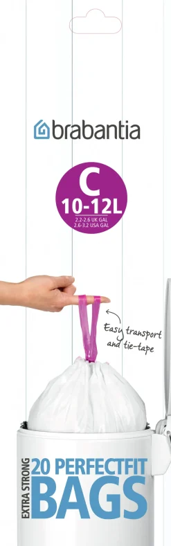 Avfallspåsar C, 10-12 L 20 påsar/rulle, 10-12 l^Brabantia Hot