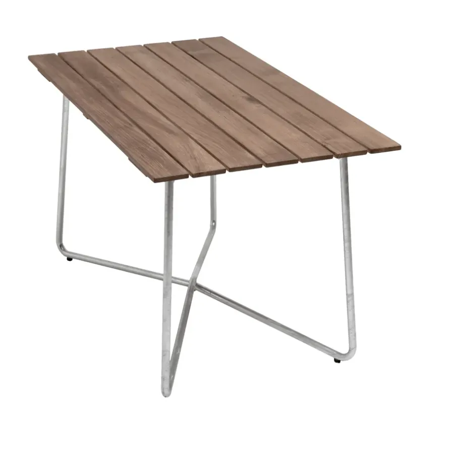 B25A bord, Teak-varmförzinkat stativ^Grythyttan Stålmöbler Clearance