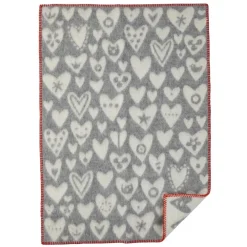 Baby Heart ullfilt, grå^Klippan Yllefabrik New