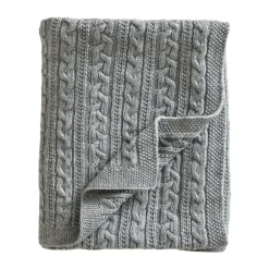 Barnfiltar|Barnfiltar-Jack o Juno Babyfilt stickad merinoull 80x100 cm, Light grey