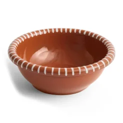 Salladsskålar|Serveringsskålar-HAY Barro salladsskål, Natural with stripes, Ø26 cm