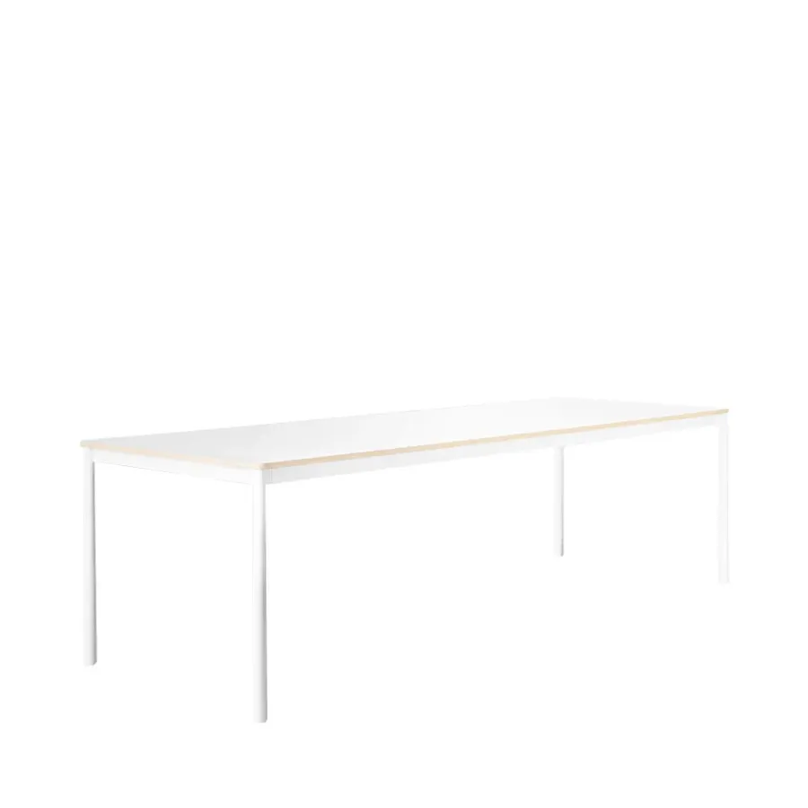 Base matbord, white, plywoodkant, 250x90 cm^Muuto