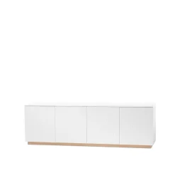 Tv-Bänkar & Mediabänkar|Tv-Bänkar & Mediabänkar-A2 Beam sideboard, vit lack, sockel i vitoljad ek
