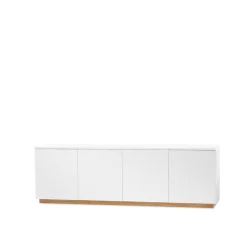 Tv-Bänkar & Mediabänkar|Tv-Bänkar & Mediabänkar-A2 Beam sideboard, vit lack, sockel i oljad ek