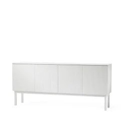 Beam sideboard, vit lack, vitt stativ, toppskiva i carrara marmor^A2