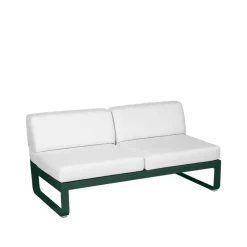 Balkongmöbler·Balkongsoffor|Balkongsoffor-Fermob Bellevie Central modulsoffa, 2-sits cedar green, off-white dyna