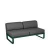 Balkongmöbler·Balkongsoffor|Balkongsoffor-Fermob Bellevie Central modulsoffa, 2-sits cedar green, graphite grey dyna