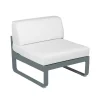Balkongmöbler·Balkongsoffor|Balkongsoffor-Fermob Bellevie Central modulsoffa, Storm grey, off-white dyna, 1-sits