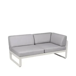 Balkongmöbler·Balkongsoffor|Balkongsoffor-Fermob Bellevie Corner modulsoffa, 2-sits clay grey, flannel grey dyna, höger
