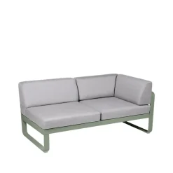 Balkongmöbler·Balkongsoffor|Balkongsoffor-Fermob Bellevie Corner modulsoffa, 2-sits cactus, flannel grey dyna, höger