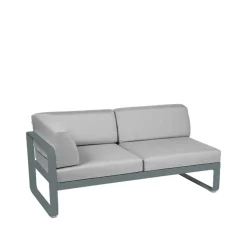 Balkongmöbler·Balkongsoffor|Balkongsoffor-Fermob Bellevie Corner modulsoffa, 2-sits storm grey, flannel grey dyna, vänster