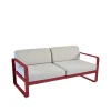 Balkongmöbler·Balkongsoffor|Balkongsoffor-Fermob Bellevie 2-sits soffa, Chili, flannel grey dyna