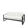 Balkongmöbler·Balkongsoffor|Balkongsoffor-Fermob Bellevie 2-sits soffa, Liquorice, off-white dyna