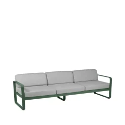 Balkongmöbler·Balkongsoffor|Balkongsoffor-Fermob Bellevie soffa, 3-sits cedar green, flannel grey dyna