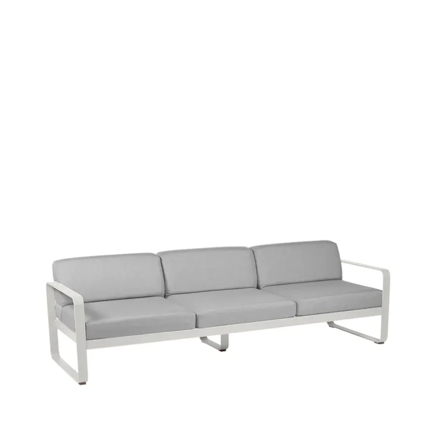 Balkongmöbler·Balkongsoffor|Balkongsoffor-Fermob Bellevie soffa, 3-sits clay grey, flannel grey dyna