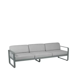 Balkongmöbler·Balkongsoffor|Balkongsoffor-Fermob Bellevie soffa, 3-sits storm grey, flannel grey dyna