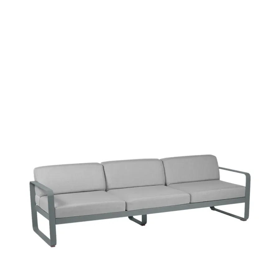 Balkongmöbler·Balkongsoffor|Balkongsoffor-Fermob Bellevie soffa, 3-sits storm grey, flannel grey dyna