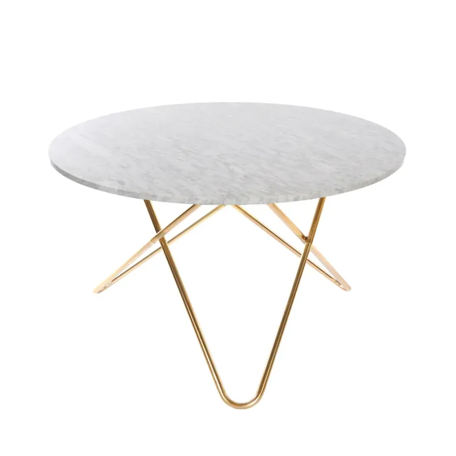 Matbord-OX Denmarq Big O Table matbord, Marmor carrara, mässingsstativ